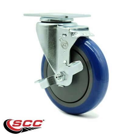 Service Caster Choice 176ICCASTER5 Replacement Caster with Brake CHO-SCC-20S514-PPUB-BLUE-TLB